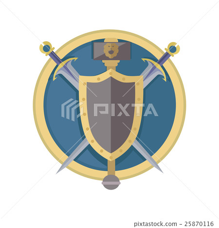 Coat of Arms Shield with Swords Illustration.   25870116