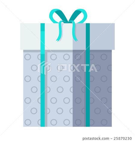 Silver Gift Box with Green Ribbon Silver Gift Box with Green Ribbon 25870230