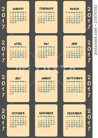 Vector calendar 2017 Vector calendar 2017 25870382