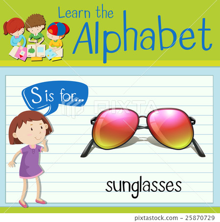 Flashcard alphabet S is for sunglasses 25870729