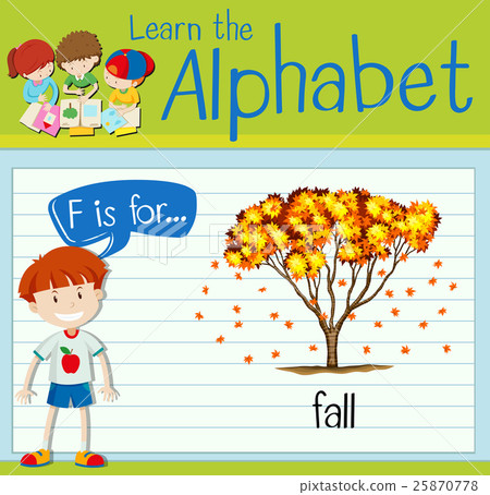 Flashcard letter F is for fall 25870778
