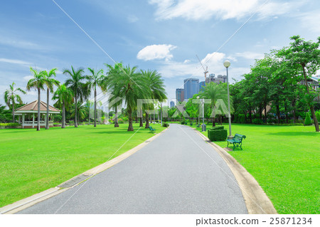 Road to the exercise at Chatuchak Park in Bangkok. 25871234
