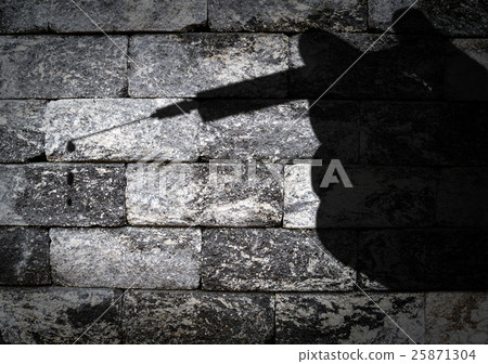 Shadow of hand with medical syringe Shadow of hand with medical syringe 25871304