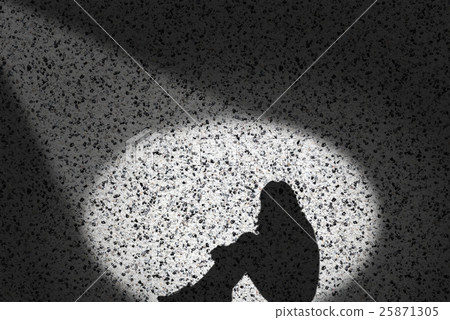 Shadow of a Young Woman against the Background Shadow of a Young Woman against the Background 25871305