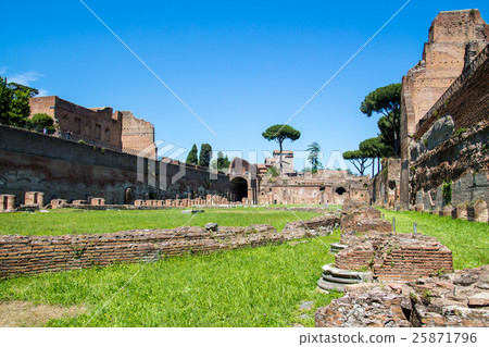 ruins of the Stadium on the Palatine Hill in Rome 25871796