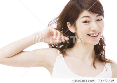 美容女性皮膚護理美容年輕女子微笑身體護理 25872856