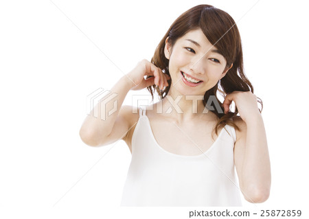 美容女性皮膚護理美容年輕女子微笑身體護理 25872859