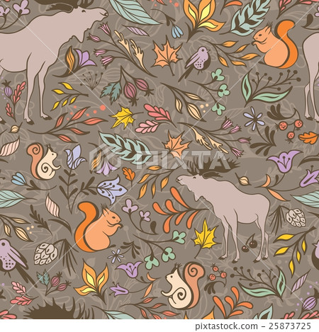 Vector Fall Forest Pattern Vector Fall Forest Pattern 25873725