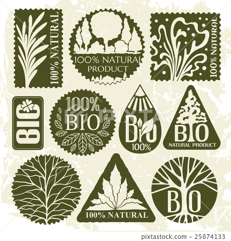 Collection of bio labels and badges 25874133