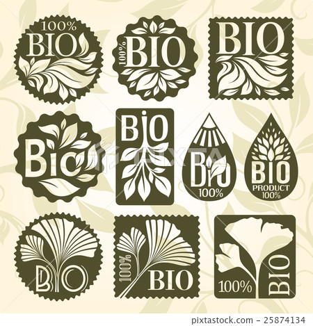 Bio product. Set of vector labels and stikers 25874134