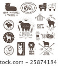 Wool labels and stickers. 25874184