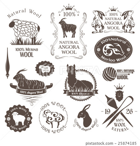 Wool labels and elements. 25874185