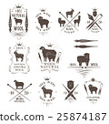 Wool labels and emblems collection. 25874187