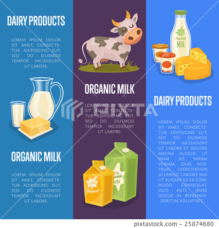 Dairy products vertical flyers with space for text 25874680