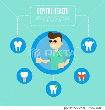 Dental health banner with male dentist Dental health banner with male dentist 25874685