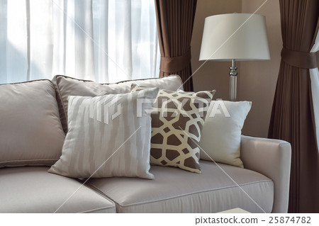 modern living room design with sofa and lamp modern living room design with sofa and lamp 25874782