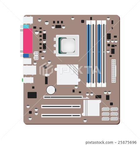 Mainboard computer concept by mainboad is ATX try. 25875696