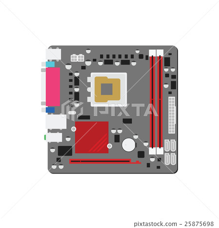 Mainboard computer concept by mainboad is ATX try. 25875698