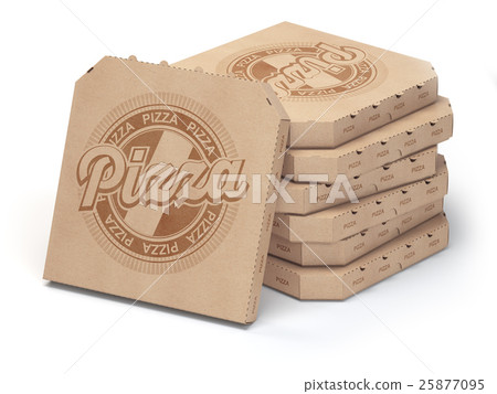 Pizza boxes stack isolated on white, Pizza boxes stack isolated on white, 25877095