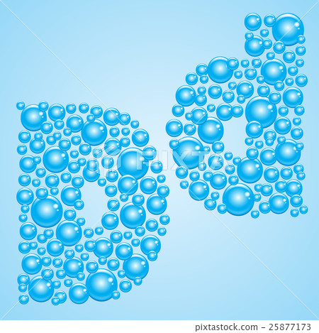 Bubbles in blue. Alphabet of bubbles. Eps 10. 25877173