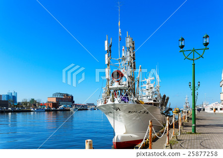 Sanma fishing boat anchored in Kushiro Port Sanma fishing boat anchored in Kushiro Port 25877258