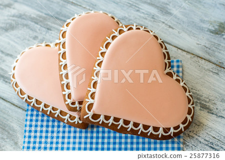 Heart shaped cookies. 25877316