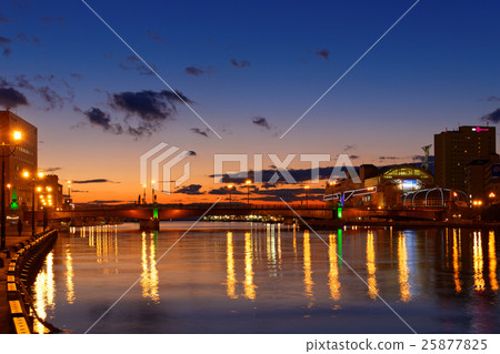 The doll bridge of sunset and the surrounding landscape The doll bridge of sunset and the surrounding landscape 25877825