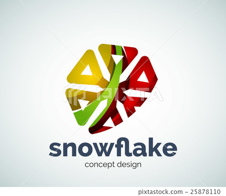 Vector Christmas snowflake logo template 25878110