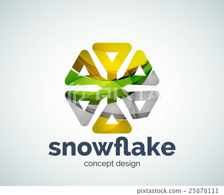 Vector Christmas snowflake logo template 25878111