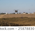 Large transportation helicopter flying at the beginning of descent training to be held in New Year at Narashino garrison in Funabashi City, Chiba Prefecture 25878830