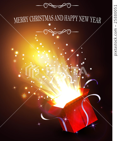 Christmas background with open red box 25880051