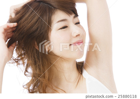美容頭髮護理女性頭髮增長頭髮增長皮膚護理美容小姐微笑身體護理 25880118