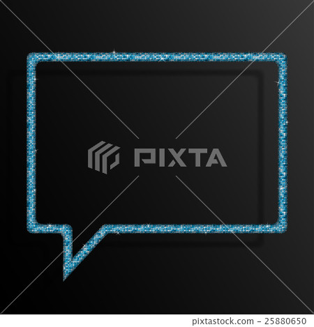 Frame Blue Sequins Speech Bubble. Sparkle, Stars. Frame Blue Sequins Speech Bubble. Sparkle, Stars. 25880650