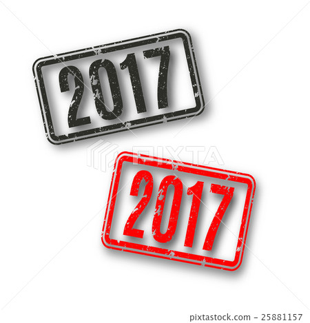 Rectangular stamp 2017, vector illustration. Rectangular stamp 2017, vector illustration. 25881157