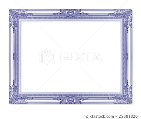 The antique blue frame on the white background The antique blue frame on the white background 25881820