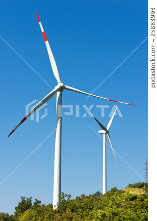 Wind Turbines on a Clear Blue Sky 25883993