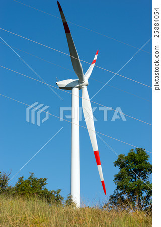Wind Turbine with Power Line 25884054