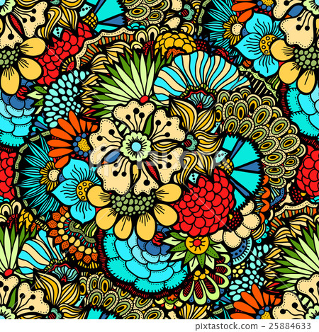 Flowers seamless pattern - Stock Illustration [25884633] - PIXTA