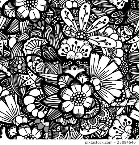 Hand drawn floral wallpaper Hand drawn floral wallpaper 25884640