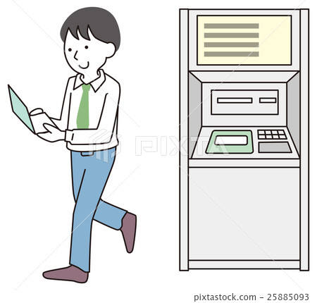 A businessman pleased to see the passbook A businessman pleased to see the passbook 25885093
