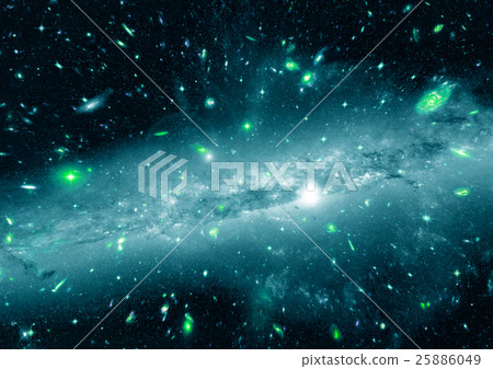 Stars, dust and gas nebula in a far galaxy Stars, dust and gas nebula in a far galaxy 25886049