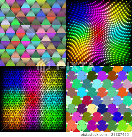 Set of Abstract rainbow colorful tiles mosaic pain Set of Abstract rainbow colorful tiles mosaic pain 25887423