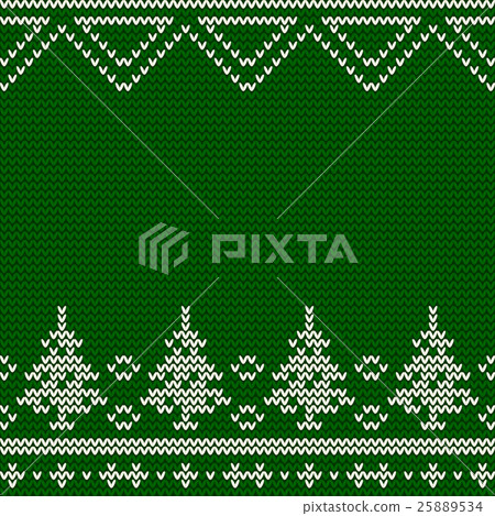 Knit 09 green tree - Stock Illustration [25889534] - PIXTA