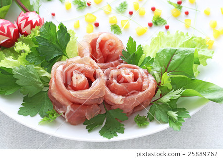 Fresh flower raw ham salad Fresh flower raw ham salad 25889762