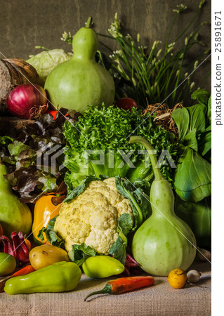 still life Vegetables, Herbs and Fruit. still life Vegetables, Herbs and Fruit. 25891671