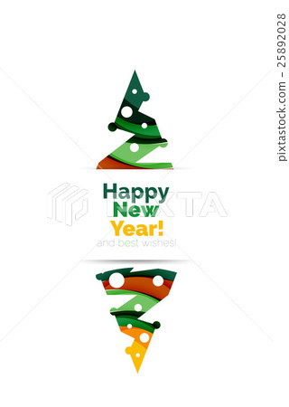 Christmas and New Year geometric banner with text Christmas and New Year geometric banner with text 25892028