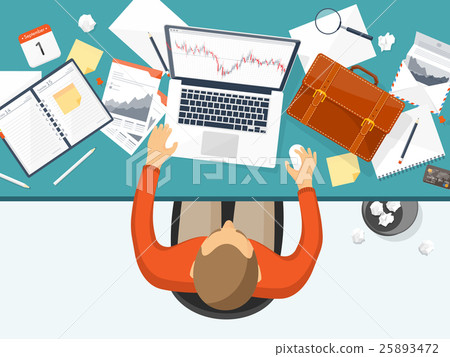 Vector illustration. Flat background. Market trade 25893472