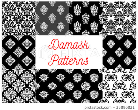 Set of damask seamless patterns 25896821