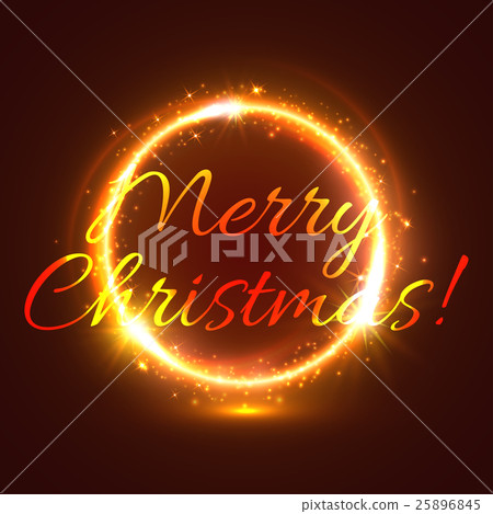 Golden sparkling star circle for Christmas card Golden sparkling star circle for Christmas card 25896845