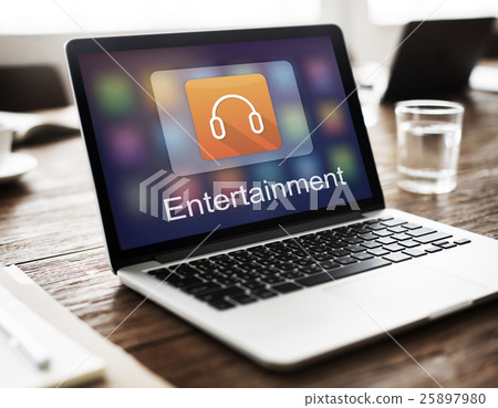 Digital Music Streaming Multimedia Entertainment Online Concept 25897980